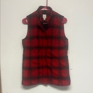 J. Jill woman’s red/black plaid wool vest size XS